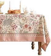 patdrea Linen Floral Tablecloth,Decorative Thick French Table Cloth Rectangle Square for Kitchen ...