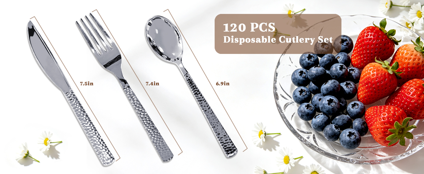120 Pcs Disposable Cutlery Set