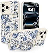 Jefonha Case for iPhone 17 Pro Max Silicone Phone Case with Strap for Women Girls Cute Flowers Fl...