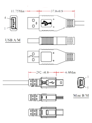 usb 2.0 cable type a/b, mini cable camera, video camera cable, digital camera cable, mini usb cable