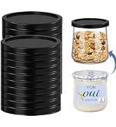 15 Pack Yogurt Jar Lids, BPA-Free Yogurt Container Jar Lids, Reusable Clear Plastic Jar Lids, Ide...