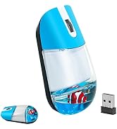 Wireless Mouse with Liquid Water Section & Floater Animal Portable Retro Silent Cute Aqua Mouse w...
