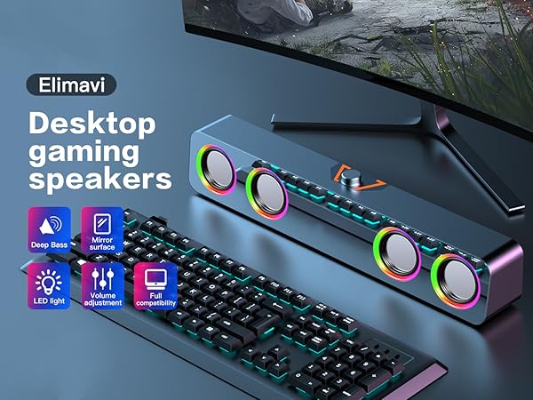Desktop speakers for gaming, designed for placement on your computer desk