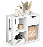 Giantex 3 Cube Bookcase with Drawer, 2 Tier Bookshelf for Small Space, Modern Freestanding Displa...