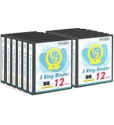 3 Ring Binder 0.5 Inch, PANDRI 12 Pack 0.5-Inch Binder Fits Letter Size 8.5'' x 11'' Paper, Versa...