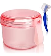 Mckkor Leak Proof Denture Cups Bath, Dishwasher safe, Denture Case for Soaking Full & Partial Den...