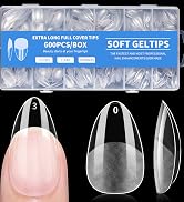 Short Almond Nail Tips Gel Nail Extension Kit Acrylic Press on Nails Fake Nails DIY Gifts
