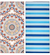 2 Pack Microfiber Beach Towel, Oversized Microfiber Pool Towel 75”x 35”, Sand-Free Beach Towel, Q...