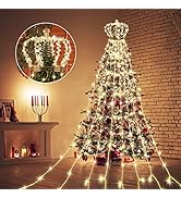 Christmas Tree Lights Decoration, 8.2FT Waterfall Fairy String Lights with Crown Tree Topper, 156...