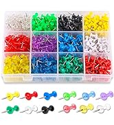 Yalis Push Pins Color Thumb Tacks 600-Count Standard Pins Steel Point and Colored Plastic Head, 1...