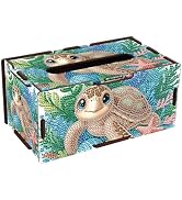 DIY Diamond Painting Tissue Box kit, Turtle Shaped Tissue Box with Pull-Out Opening, Suitable for...