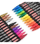 ZEYAR Oil-Based Paint Markers, Fine Point 24 Colors, AP Certified, Permanent Ink & Waterproof, Wo...