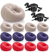Realspring 12 Pcs Bean Bag Chairs for Adults Inflatable Chairs with Electric Air Pump,Blow up Cou...