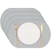 yuuzue Silicone Placemat Set of 4, Heat Resistant Placemats for Dinning Table, Reusable Portable ...