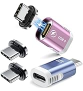 YaCeSyn 240W Straight Magnetic USB C Adapter with 4 Connector Tips, 24Pin Magnetic Type-C Extende...