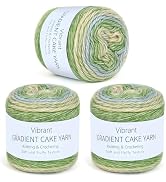 Aeelike Cake Yarn for Crocheting, 3 Skeins Gradient Cake Yarn 100g (3.52 oz) 245m (267 Yards), Su...