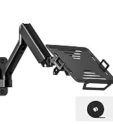 monTEK Laptop Arm Wall Mount, 2-in-1 Full Motion Monitor & Laptop Stand with Adjustable Tray, Fit...
