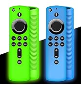 Wevove (2 PCS) Fire Stick Remote Cover Glow, Fire TV Stick Remote Cover Case, Shockproof Anti Sli...