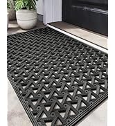 DEXI Front Door Mats for Entryway, Low Profile Non Slip Doormat Outside, Winter Snow Dirt Trappin...