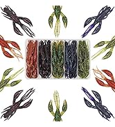XFISHMAN Crawfish-Lures-Bass-Fishing-Jig-Trailers-Soft Plastic 25/30 pk Shrimp Creature Crawdad B...
