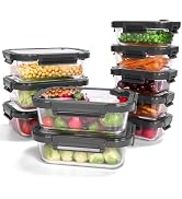 BOROHOUSE 10-Pack Glass Food Storage Containers with Tempered Glass Lids – Borosilicate, Airtight...