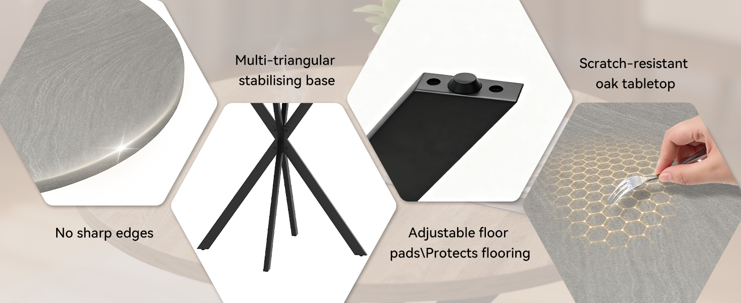 31.5" Round Dining Table Chairs Set for 2