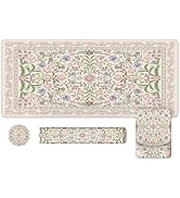 iLeadon Purple Floral Mouse Pad Sets with Wrist Rest,Cute Ergonomic Keyboard Mat for Desktop,Extr...