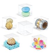 GOODALL Clear Favors Boxes,100PCS Plastic Gift Boxes Hot Cocoa Bomb Boxes Transparent Boxes For P...