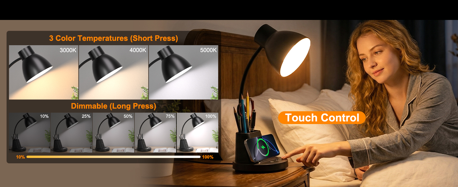 desk lamp with pen holder