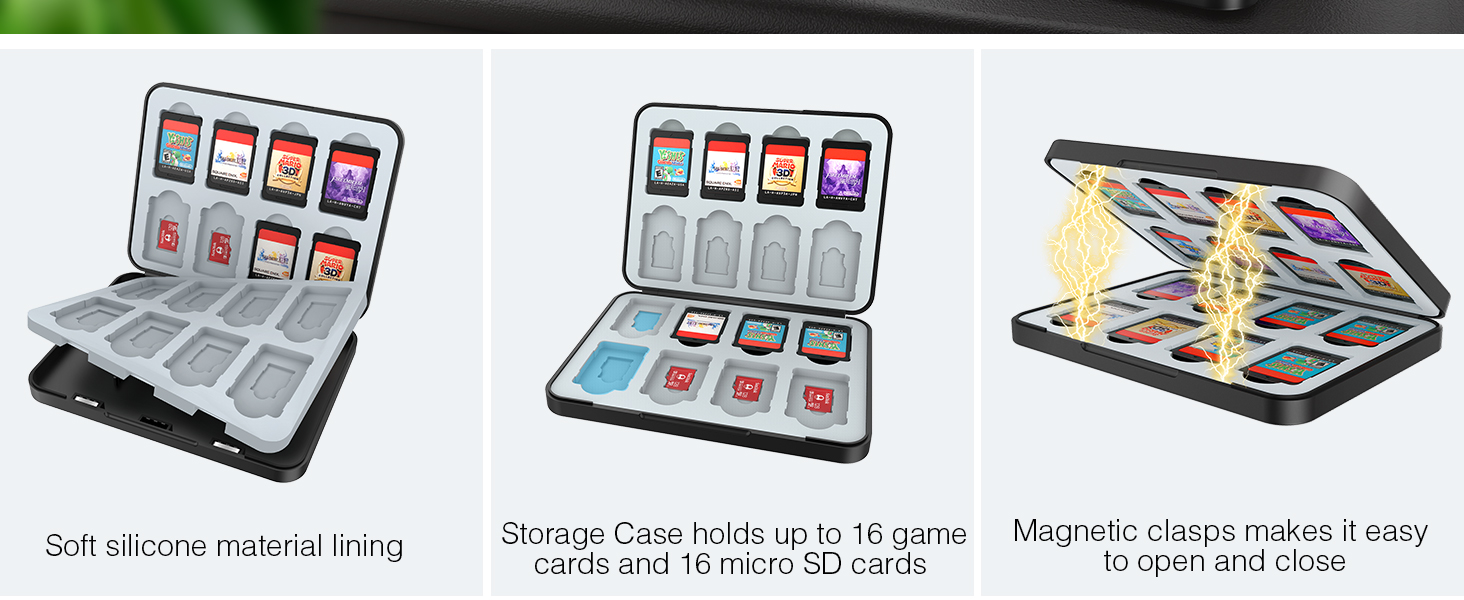Switch game card case feature
