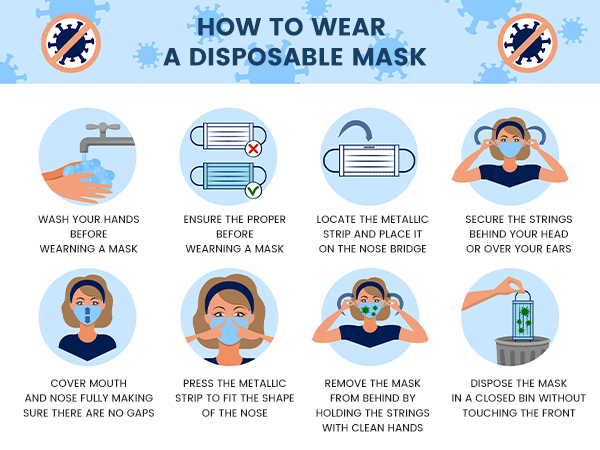 face masks disposable for adults individually wrapped protective face mask 50 pack