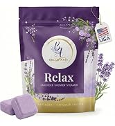 Lavender Shower Steamers Aromatherapy – 7 Long Lasting Essential Oil Shower Bombs – Large Spa Tab...