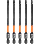 HARFINGTON 5pcs H3 Hex Head Drill Bit Wrench 3mm Metric Flat Tip 1/4" Hex Shank 100mm (4") Long M...