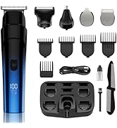 Beard Trimmer for Men, 5-in-1 Cordless Hair Clipper Kit with Foil Razor, Waterproof Body, Nose & ...