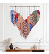 Large Macrame Wall Hanging - 31" X 36" Boho Colorful Tapestry Handmade Woven, Moroccan Style Hear...