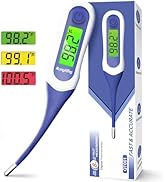 8s Fast Reading Oral Thermometer for Adults and Kids, Digital Baby Thermometer with 3 Color Backl...