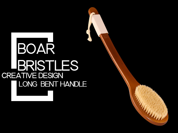 icandoit long handle boar bristles bath brush