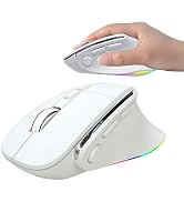 Ergonomic Mouse Large Middle Hands Dual Mode(Bluetooth+USB)Rechargeable Vertical Carpal Tunnel Bl...