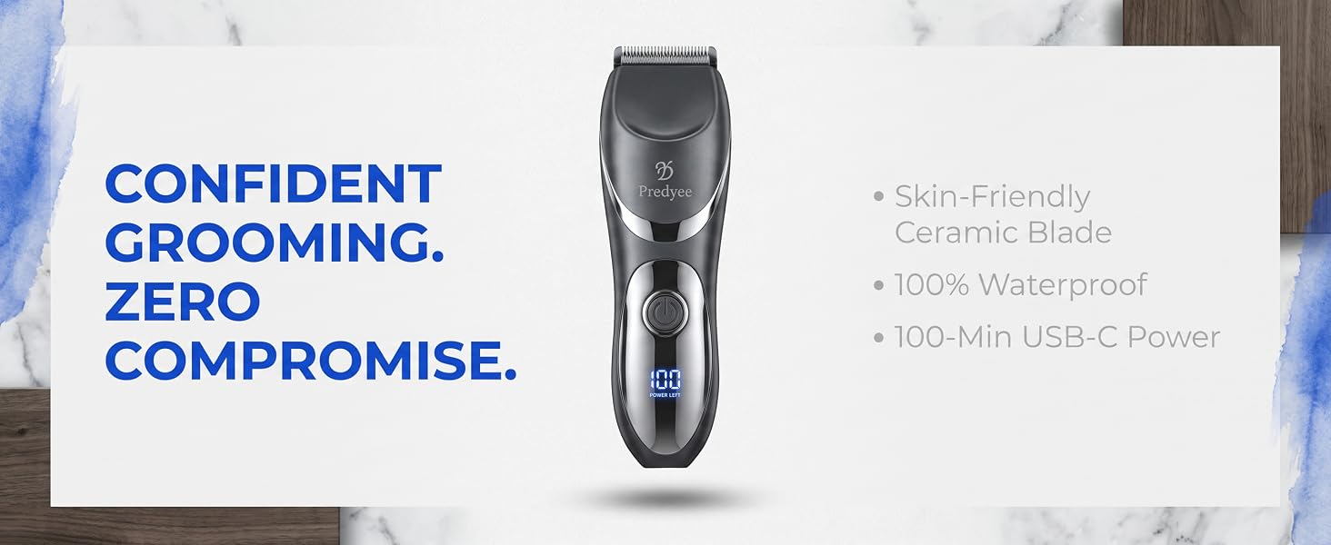 Predyee Men's Body and Groin Trimmer