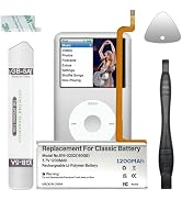 WAVYPO for iPod 5th - 7th Classic Battery,1200mah,White,High Capacity 0232 | Battery Replacement ...