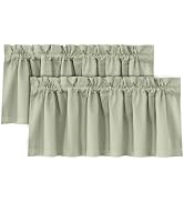 H.VERSAILTEX 100% Blackout Curtain Valances for Kitchen Windows/Bathroom/Living Room/Bedroom Ther...