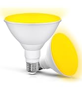 PAR38 Amber Yellow LED Bug Light Bulb Outdoor, 15W(150W Equivalent) Bug Light for Outside 1800K, ...