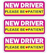 3 Pcs New Driver Car Magnet for Car, Colorful Magnetic Learner Driver Sign for Car, 10 x4 in Be P...