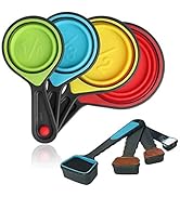 SOLIFEGOBLE Collapsible Measuring Cups and Spoons, Portable Measuring Cup,Food Grade Silicone for...