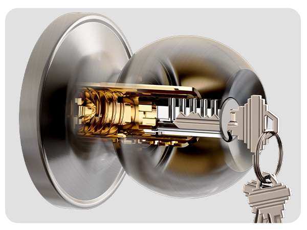 Smooth key turn door lock precision keyway anti pick security seamless operation nickel silver keys