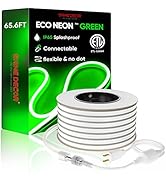 Shine Decor LED Neon Rope Lights 65.6FT/20M Green Color, ETL-Listed Flexible Neon LED Strip Light...