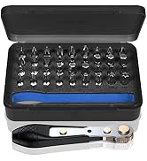 Steinwhale 37pcs Mini Ratchet Screwdriver Set with 1/4" S2 Steel Bits, 90 Degree Right Angle Scre...