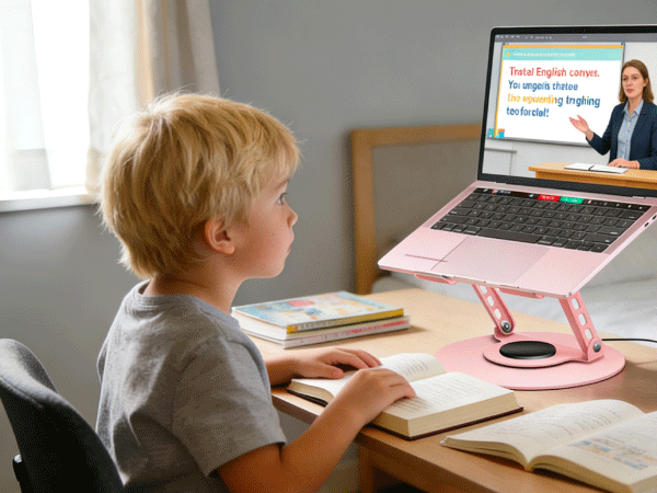 pink acrylic laptop stand for desk