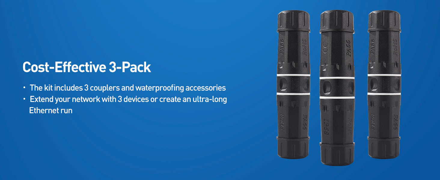 10Gbps Cat6A Shielded Waterproof Ethernet Couplers