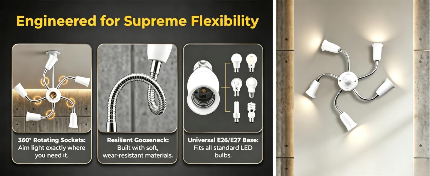 Light Socket Splitter Adapter